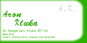 aron kluka business card